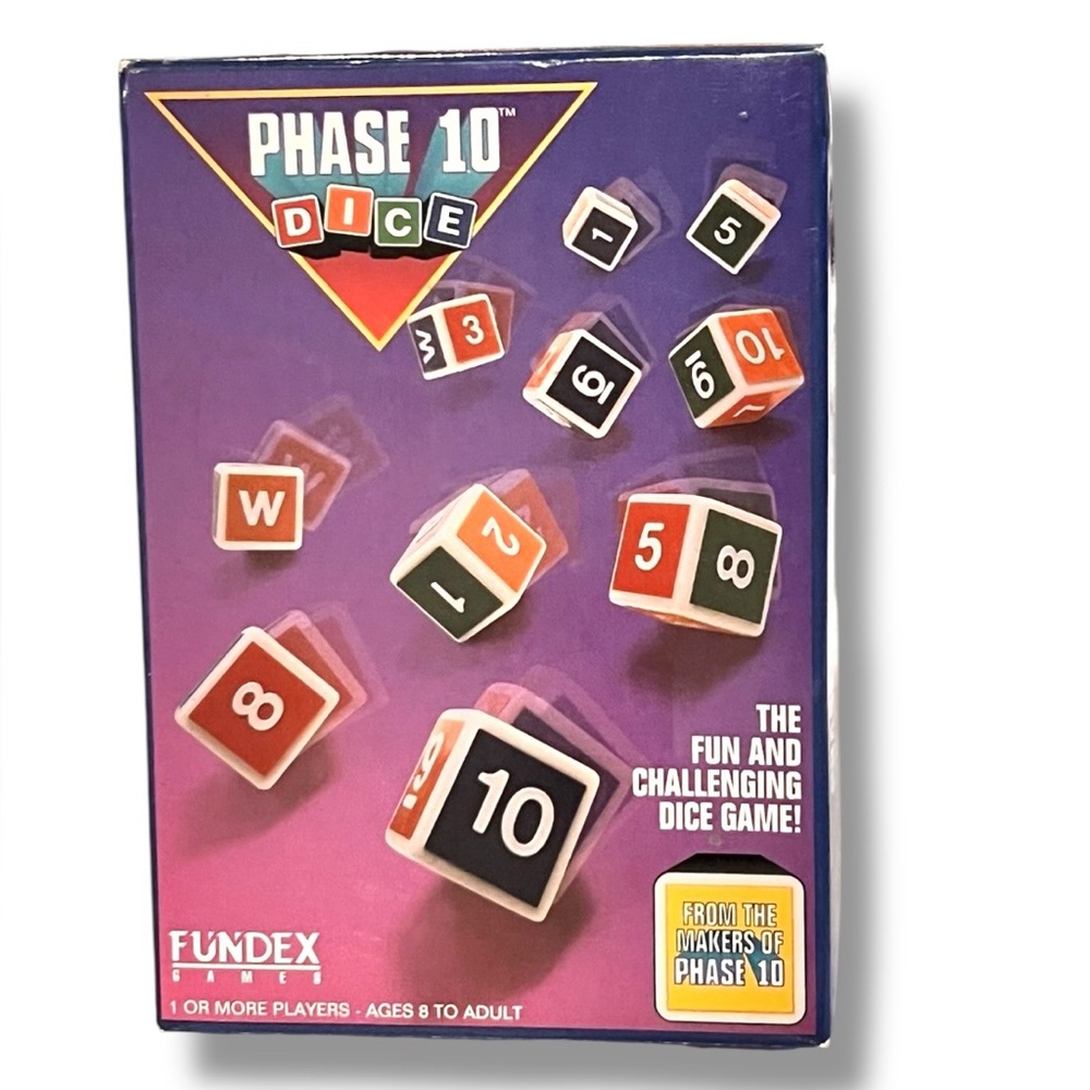 Phase 10 Dice 1993 Fundex Fun Challenging Game! RARE - Complete! Never Played B5